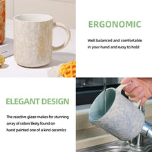 AlOFMO 17oz Ceramic Coffee Mugs Set of 4, Coffee Cups with Handles, Tea Cups, Cappuccino Cup, Latte Cup, Microwave Safe Mugs for Home Office