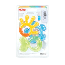 Nuby 3-Step Soothing Teether Set for Infants, Green/Blue/Yellow Unisex Baby Teethers, 3 Count - Brands For Less USA