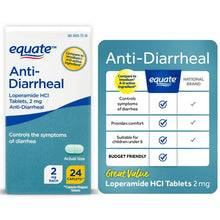 Equate Loperamide Tablets for Diarrhea, 2 mg, 24 Count