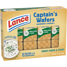 Sandwich Crackers, Captain'S Wafers Cream Cheese and Chives, 8 Packs, 6 Sandwiches Each - Brands For Less USA