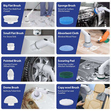 SZRSTH Electric Spin Scrubber, 450RPM Cordless Power Scrubber with Adjustable Handle 8 Heads Shower Cleaning Brush for Bathroom Floor