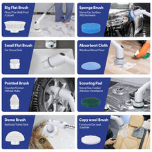 SZRSTH Electric Spin Scrubber, 450RPM Cordless Power Scrubber with Adjustable Handle 8 Heads Shower Cleaning Brush for Bathroom Floor