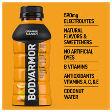 BODYARMOR Orange Mango Electrolyte Sports Drink Bottles, 12 fl oz, 8 pack