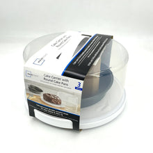 Mainstays 12 inch Clear Cake Carrier with 2pk 9 inch Gray Round Pans, Carbon Steel - Brands For Less USA