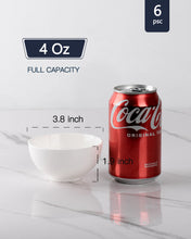 Delling Ceramic Soy Sauce Dipping Bowls, 4oz, Set of 6, White