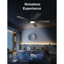 Ventilador de techo negro Warmiplanet de 52" con luz y control remoto 