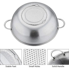 VeSteel Colander Set of 3, Stainless Steel Micro-Perforated Colanders Strainers for Draining Rinsing Washing, Ideal for Pasta Vegetables Fruits, Heavy Duty & Dishwasher Safe