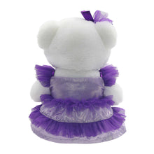 Snowflake Girl 2025 Teddy Bear Christmas Plush in Dress, White and Purple, 15", by Holiday Time