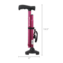 HurryCane Freedom Edition Folding Cane with T Handle, Red - Brands For Less USA
