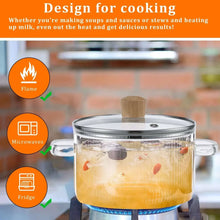 Glass Cooking Pot with Lid 1.6L/54oz Heat Resistant Glass Saucepan with Double Handles Non-Stick Borosilicate Glass Stovetop Pot Safe Clear Cooking Pot for Soup Milk Sauce Pasta Noodle - Brands For Less USA