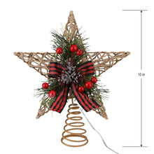 Gold Star Battery Operated LED Christmas Tree Topper, 10", Holiday Time