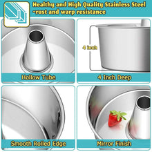Vesteel 10 inch Angel Food Cake Pan, Stainless Steel Pound Cake Mold with Tube 16 Cups Tube Pan, Non-toxic & One-Piece Design - Brands For Less USA