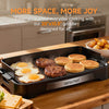 SENSCHEF 20 inch Electric Griddle, Foldable Anti-Mess Shield, 1700W Rapid Heating, ILAG Nonstick, Dishwasher Safe