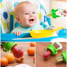 AMERTEER Baby Fruit Feeder Pacifier (4 Pack) - Fresh Food Nibbler, Infant Fruit Teething Toy, Food Grade Silicone Pouches for Toddlers & Kids M