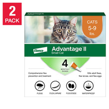 Advantage II Tratamiento tópico contra pulgas para gatos de 2.3 a 4 kg, 4 dosis, 2 unidades