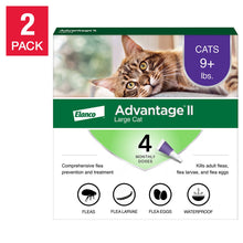 Advantage II Tratamiento tópico contra pulgas para gatos de más de 4 kg, 4 dosis, 2 unidades 