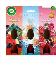 Air Wick Essential Mist Refill Multipack - Watermelon & Berries, Sea Spray & Breeze, Honeysuckle & Raspberry