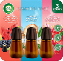 Air Wick Essential Mist Refill Multipack - Watermelon & Berries, Sea Spray & Breeze, Honeysuckle & Raspberry