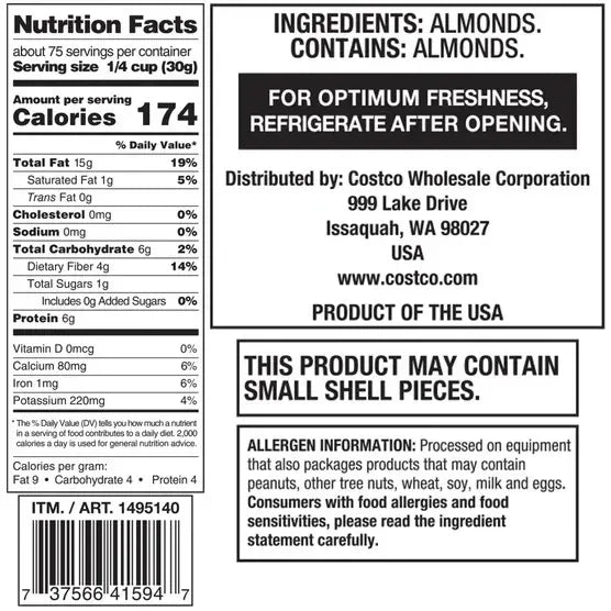 Almonds, 5 lbs– Brands For Less USA