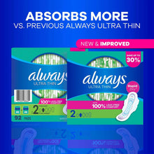 Always Ultra Thin Long Super Pads with Wings, Size 2, 92 ct.