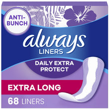 Always Anti-Bunch Xtra Protection Daily Liners Xtra Long Length, 68 Ct (PACK OF 3 )