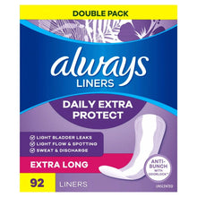 AlwaysDailyExtraProtectPantyLiners_ExtraLongLength_Unscented_92Count - Brands For Less USA