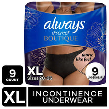 AlwaysDiscreetBoutiqueIncontinenceUnderwear-MaximumProtection-XL-Black-9Count10-_1 - Brands For Less USA
