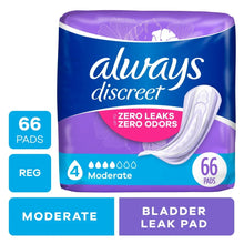 AlwaysDiscreetIncontinencePads_ModerateAbsorbency_RegularLength_66CT8 - Brands For Less USA