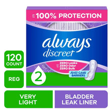 AlwaysDiscreetIncontinencePantyLinersforBladderLeaks-Size2-VeryLightAbsorbency-120count-_1 - Brands For Less USA