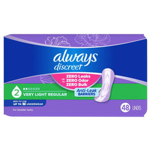 AlwaysDiscreetIncontinencePantyLinersforBladderLeaks_Size2_VeryLightAbsorbency_48Count - Brands For Less USA