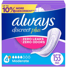 Always Discreet plus Incontinence Pads for Women, Moderate, 153 ct.