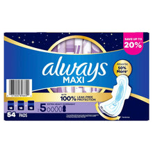 Always Maxi Overnight Pads with Wings, Size 5, 54 ct.