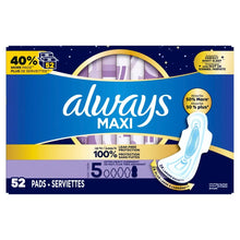 AlwaysMaxiOvernightPadswithWingsforWomen_Size5_ExtraHeavyOvernightAbsorbency_Unscented_52Count - Brands For Less USA