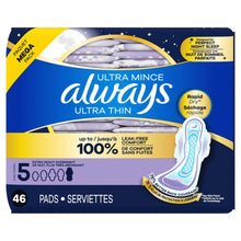 AlwaysUltraThinPadsforWomen_ExtraHeavyOvernightPadwithWings_Size5_46Count - Brands For Less USA