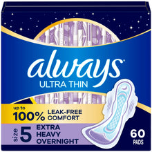 Always Ultra Thin Overnight Pads with Wings, Size 5, Extra Heavy Overnight, 46 Count (PACK OF 3 )