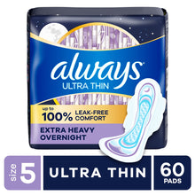 Always Ultra Thin Overnight Pads with Wings, Size 5, Extra Heavy Overnight, 46 Count (PACK OF 3 )