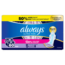 Always Ultra Thin Overnight Pads with Wings, Size 5, Extra Heavy Overnight, 46 Count (PACK OF 3 )