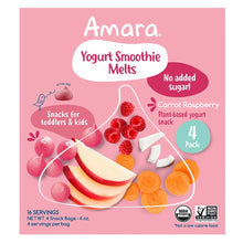 Amara Organic Yogurt Smoothie Carrot Raspberry Melts, 4 (1 oz) bag per box - Brands For Less USA