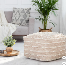 Anji Mountain Handloom Pouf, Woven with Wool