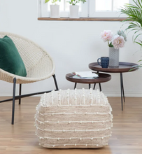 Anji Mountain Handloom Pouf, Woven with Wool