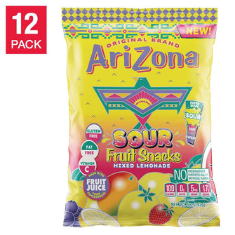 Arizona Sour Fruit Snacks, Mixed Lemonade, 5 oz, 12-count