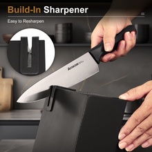 Astercook Knife set, 14-Piece Kitchen Knife Set with Built-in Sharpener, High Carbon German Stainless Steel Knives Block Sets, Ultra Sharp & Rust Resistant, Dishwasher Safe