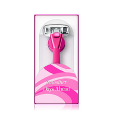 Athena Club 5-Blade Women's Razor Kit - 1 Handle, 2 Blade Refills, Magnetic Hook - Super Pink