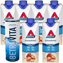 Batido de proteínas cetogénicas Atkins de 15 g, sabor fresa, 11 onzas líquidas, paquete de 15. 