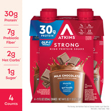 Batido proteico Atkins sabor chocolate con leche, 15 g de proteína, 15 unidades/311 ml.