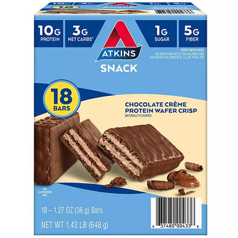 Atkins Protein Wafer Crisps, Chocolate Creme  18 ct.
