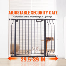 BENTISM 30" Extra Tall Baby Gate for Stairs Doorways, Fits Openings 29.5" to 39" Wide, Auto Close Extra Wide Dog Gate for House, Pressure Mounted Easy Walk Through Pet Gate with Door, Black