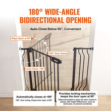BENTISM 30" Extra Tall Baby Gate for Stairs Doorways, Fits Openings 29.5" to 39" Wide, Auto Close Extra Wide Dog Gate for House, Pressure Mounted Easy Walk Through Pet Gate with Door, Black