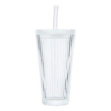 Better Homes & Gardens Glass 21oz Tumbler Ribbed with Glass Lid and Straw - Brands For Less USA