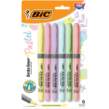 BIC Brite Liner Chisel Point Highlighter Set, Assorted Pastel Colors, 6 Count